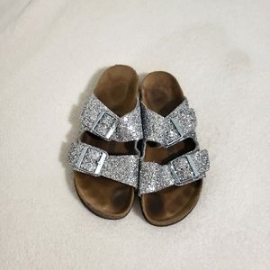 Birkenstock Arizona Silver Glitter Sandal